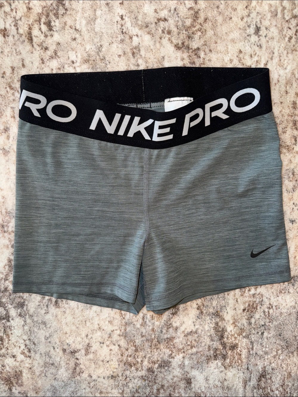 Nike Pro Women’s Black-Waist Grey Athletic Shorts